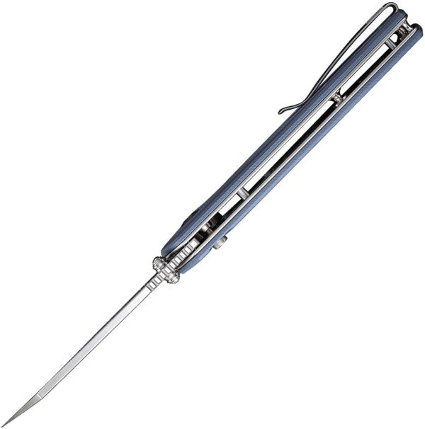 Civivi Amirite Button Lock Neutral Blue G10 Folding Nitro-V Pocket Knife  OPEN BOX For Cheap - Image 5