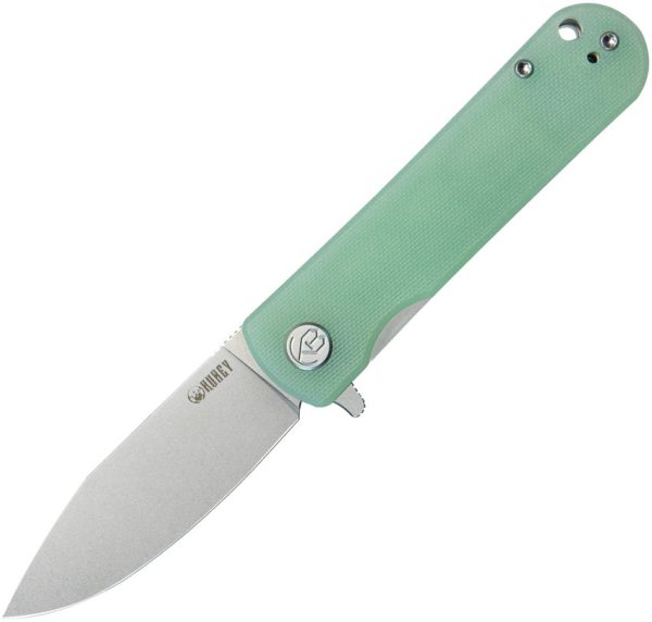 Kubey NEO Linerlock Jade G10 Folding AUS-10 Clip Point Pocket Knife 371C Supply