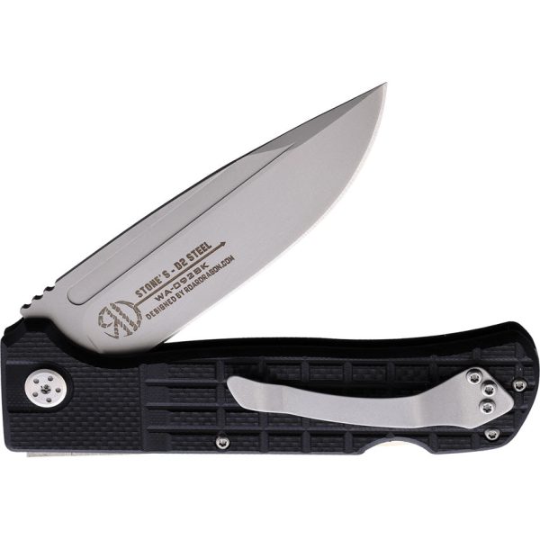 WithArmour Stone Lockback Black G10 Folding D2 Steel Pocket Knife 092BK   - On Sale For Sale - Image 3