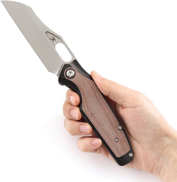 Kansept Knives Tuckamore Titanium & Brown Micarta Folding CPM-20CV Knife 1052A4 Online - Image 4