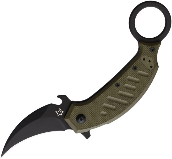 Fox Karambit Linerlock OD Green G10 Folding Bohler N690 Steel Pocket Knife 826OD For Cheap