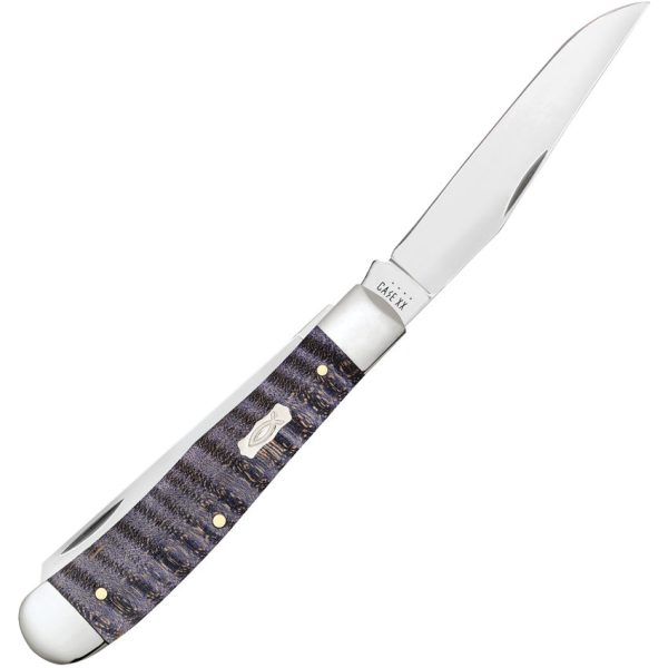 Case Cutlery Trapper Purple Curly Maple Folding Stainless Pocket Knife 80540 Cheap - Image 2