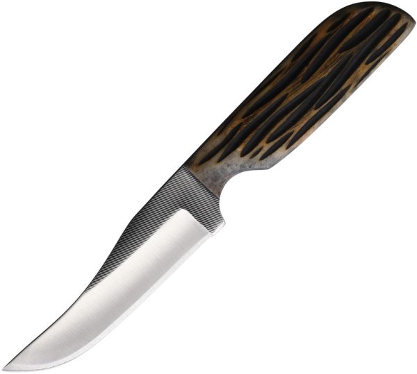 Anza Amber Bone Tan Black Jigged Bone  Steel Fixed Blade Knife 709RAJB on Sale