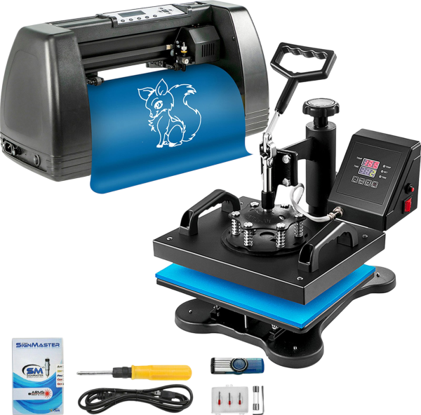 Vevor Heat Press 12  x 10  and 14  Vinyl Cutter Plotter with Signmaster Software for Sublimation Projects New Online