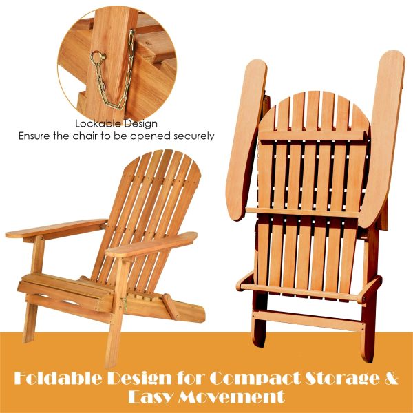 Costway Adirondack Chair Set with Widened Armrests and Side Table New Fashion - Image 4