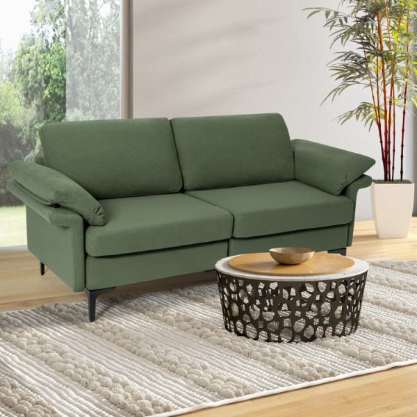 Costway Sofa 2 Seat Sectional with Metal Legs and Soft Upholstery New on Sale - Image 2
