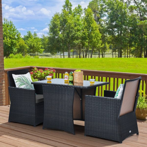 Costway Patio Furniture 3 PCS Bistro Set with Ergonomic Armchairs and Sturdy Table New Cheap - Image 2