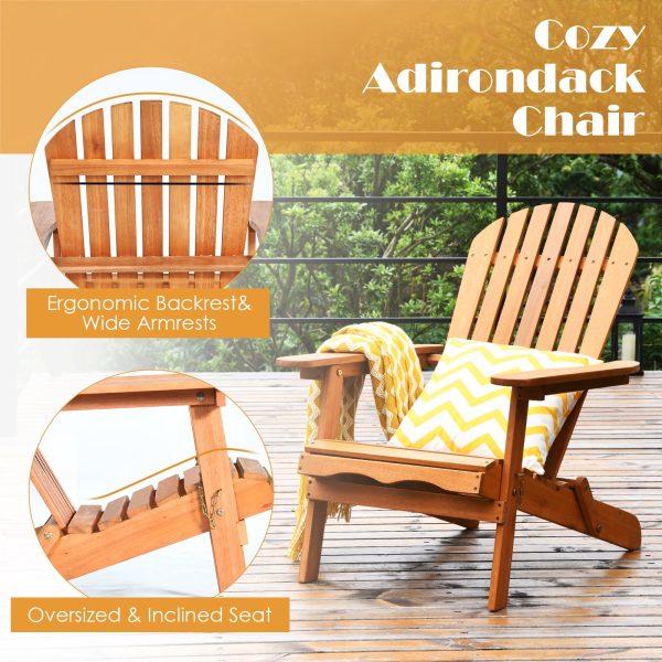 Costway Adirondack Chair Set with Widened Armrests and Side Table New Fashion - Image 3
