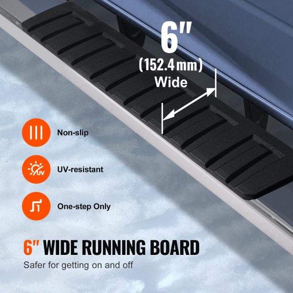 Vevor Truck Running Boards 6  Step Bars Stainless Steel for 2019-2023 Chevy Silverado GMC Sierra New For Discount - Image 5